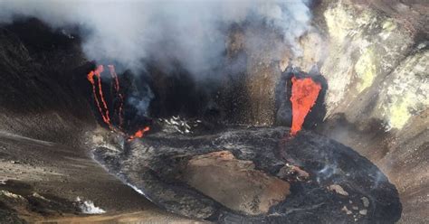 Vulkan Kilauea Auf Hawaii Ausgebrochen Sn At