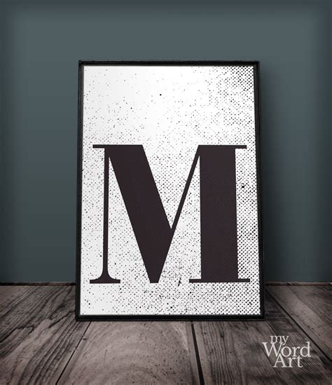 Letter M Print, Letter Wall Art, Letter Wall Decor, Printable Letters ...