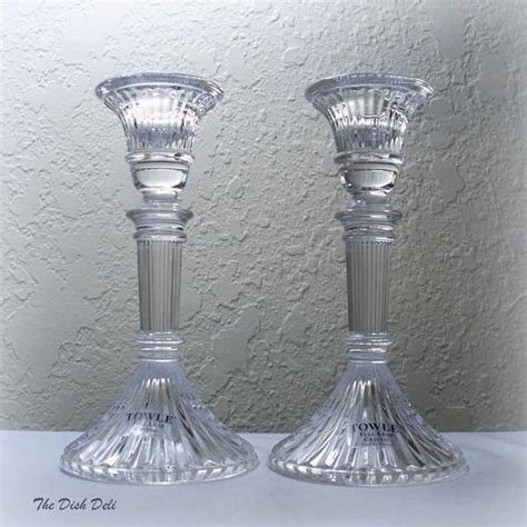 Towle Crystal Candle Taper Holders Lead Crystal Vintage Etsy Crystal Candles Taper Candles