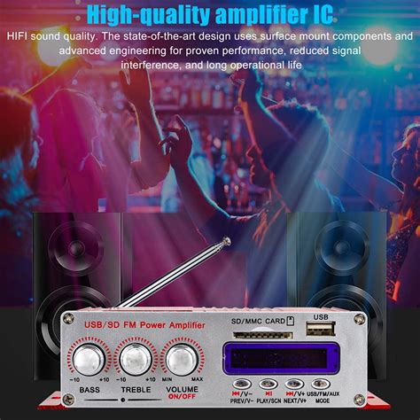 Mini Hifi Digital Stereo Audio Channel Amplifier Power Dc V Fm