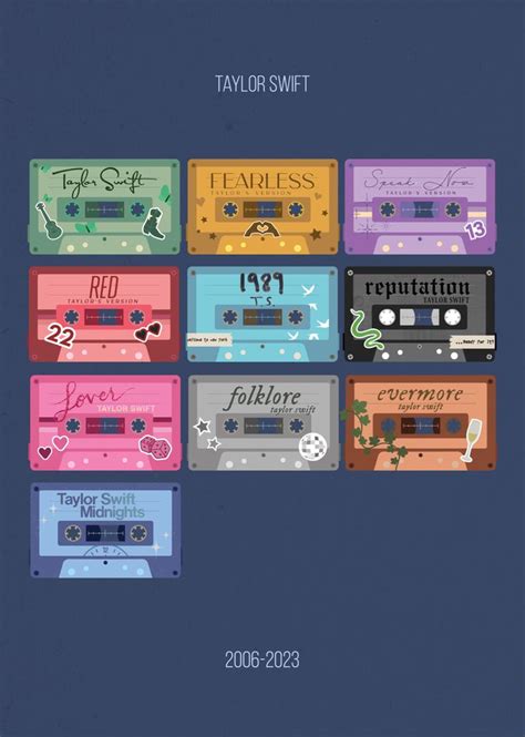 The Cover Of Taylor Swifts Album Featuring Cassettes In Different