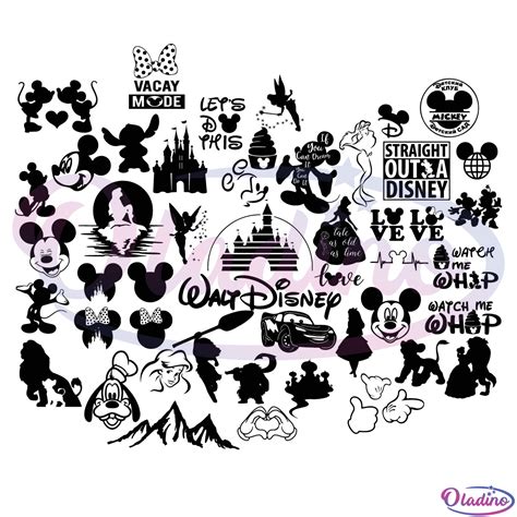 Disney Bundle Svg Digital File Mickey Mouse Svg Disney Princess Svg