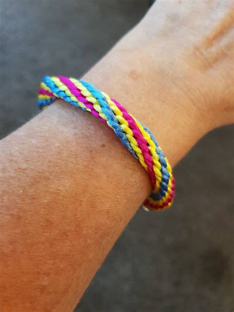 Pansexual Bracelet Pan Pride Flag Lgbt Wristband Etsy Uk