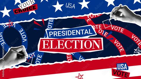 Promo Collage For 2024 Presidential Election Vector Banner With Usa