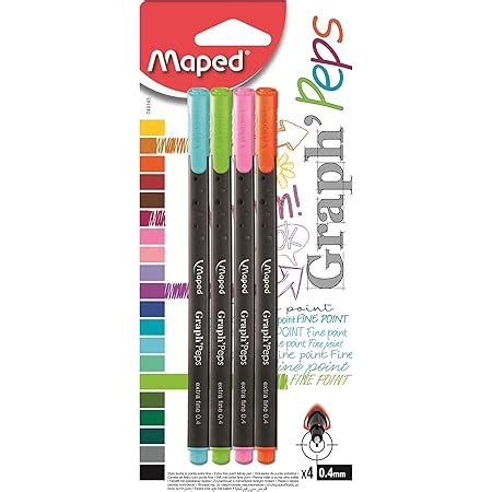 Amazon Maped Graph Peps Classic 0 4mm Fine Felt Tipped Pens Pack