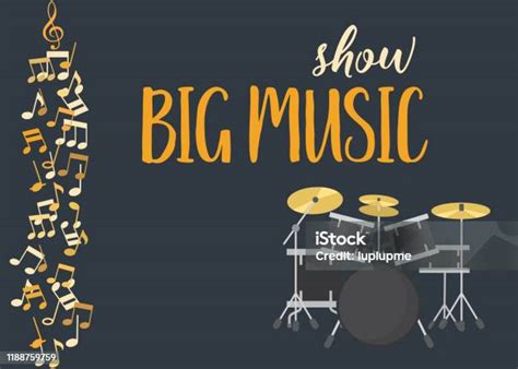 Live Rock Music Concert Vector Illustration Poster Or Banner With