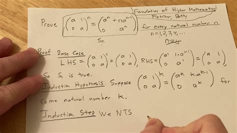 Mathematical Induction Proof With Matrices To A Power Youtube