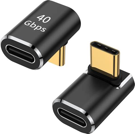 Auvipal Usb C 90 Degree Adapter 2 Pack Up And Down Right Angle L Shape Usb Type C