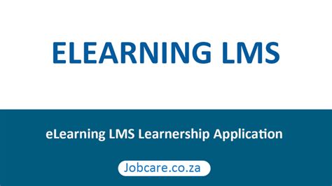 ELearning LMS Learnership Application Jobcare