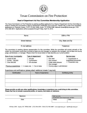 Fillable Online Tcfp Texas A Completed Application Texas Commission