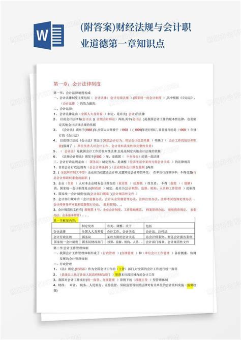 附答案 财经法规与会计职业道德第一章知识点word模板下载 编号lkzbrdwg 熊猫办公