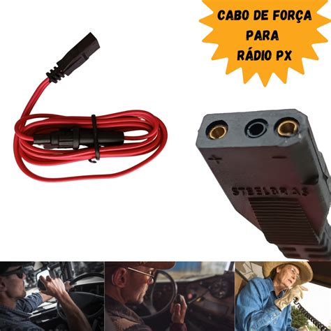 Cabo De Força Alimentação Rabicho 3 Pinos P Rádio Px Voyager Cobra