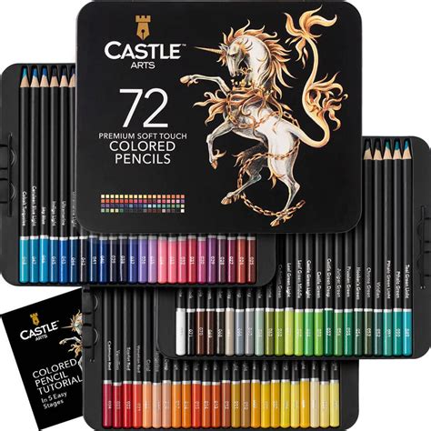 Free Shipping Castle Art Supplies 72 Colored Pencils Set