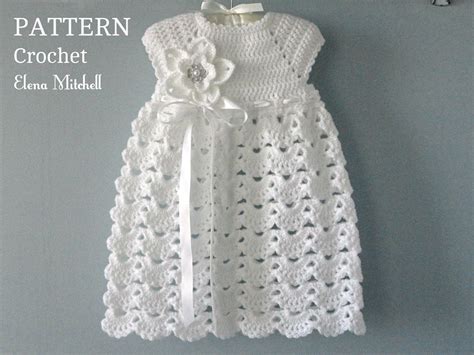 Crochet Pattern Baby Dress Baptism Dress Pattern Crochet Etsy Finland