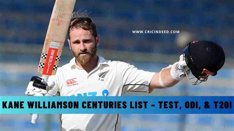 Kane Williamson Centuries List Test ODI T20I CricIndeed