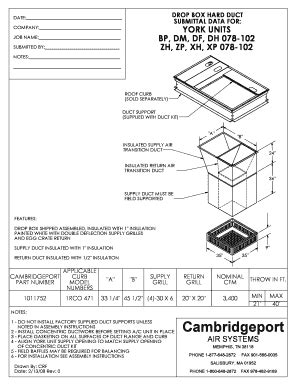 Fillable Online SUBMITTAL DATA FOR COMPANY YORK UNITS BP DM DF DH 078