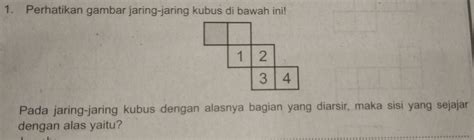 Solved Perhatikan Gambar Jaring Jaring Kubus Di Bawah Ini Pada Jaring