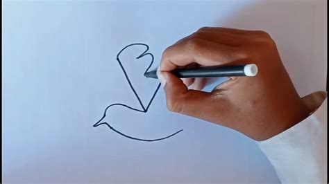 How To Draw A Flying Bird Easy Drawing Step By Step Flying Bird Youtube