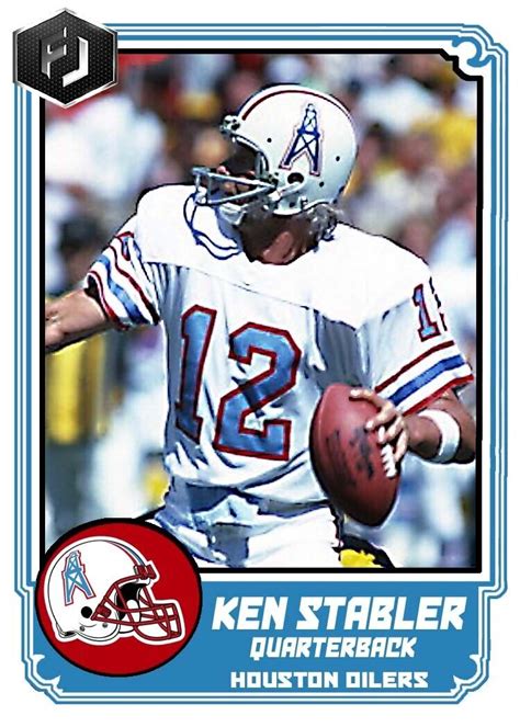 Aceo Ken Stabler Houston Oilers Custom Hand Made Art Card Ebay