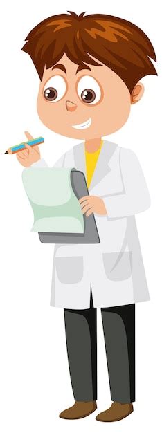 Premium Vector A Boy Wearing Lab Coat