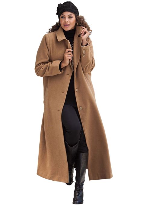 Classic Long Wool Blend Coat Plus Size Outfits Fashion Real Women