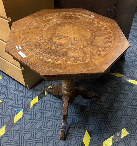 Octagonal Wooden Inlaid Table A F Southgate Auction Rooms