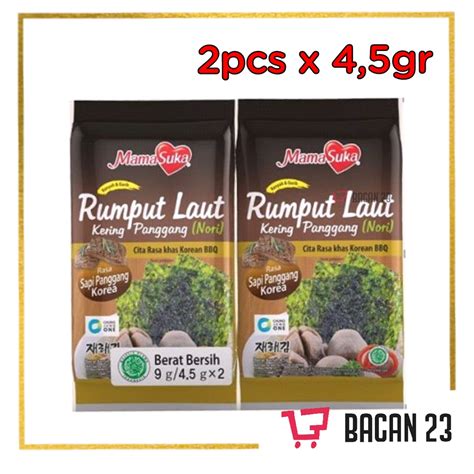 Jual MamaSuka Rumput Laut Panggang 9gr 4 5gr X 2 Nori Shopee