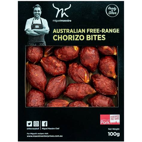 Miguel Maestre Australian Free Range Chorizo Bites 100g Woolworths