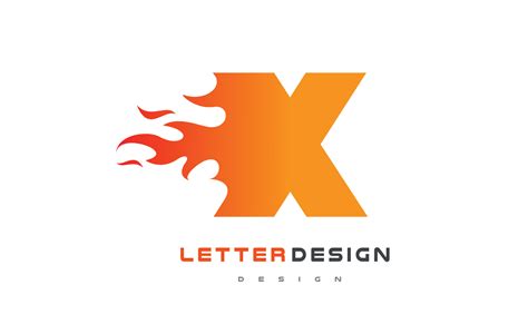 X Letter Flame Logo Design. Fire Logo Lettering Concept. 4913086 Vector ...