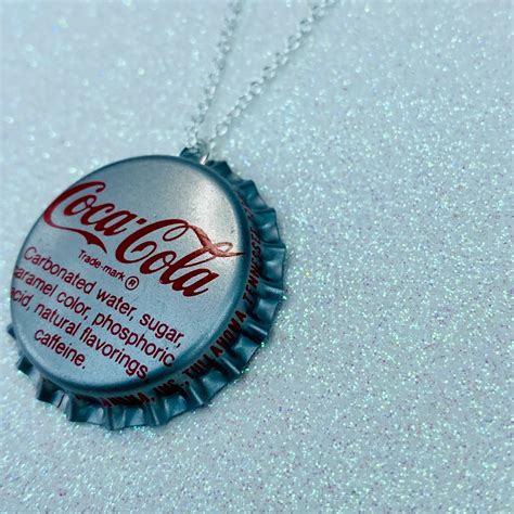 Vintage Silver Bottle Cap Coca Cola Necklace Chain Drinks Etsy