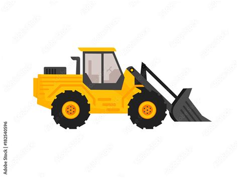 Cartoon Yellow Bulldozer Truck