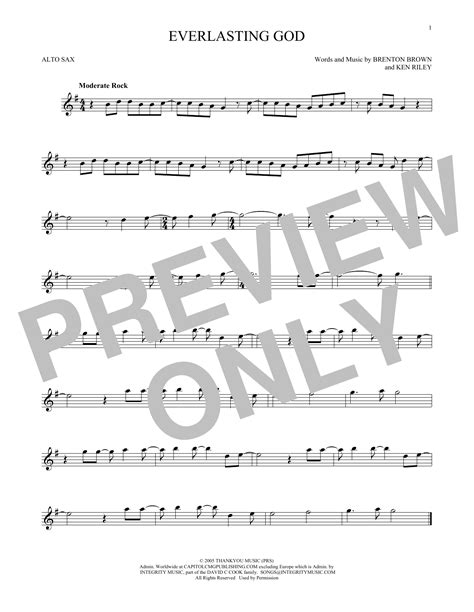 Everlasting God Sheet Music Chris Tomlin Alto Sax Solo