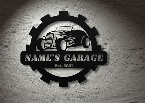 Hot Rod Personalized Metal Garage Sign Wall Art Car Sign Etsy