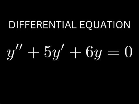 Solve The Differential Equation Y Y Y Youtube