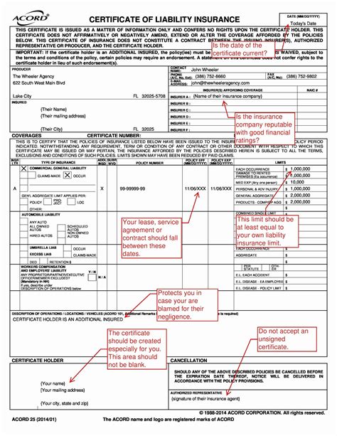 Acord Certificate Of Insurance Fillable Financial Report