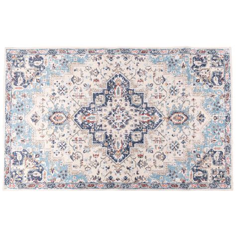 Tapis rectangulaire oriental à poils courts 120x180 cm en laine