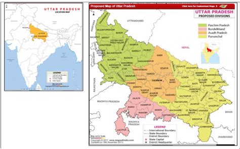 Map Of Uttar Pradesh District