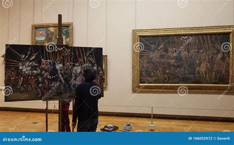 Artist Reproducing Painting in the Louvre Museum Editorial Photography - Image of france, battle ...