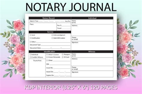 Notary Journal One Entry Per Page Graphic By Das Design Creative