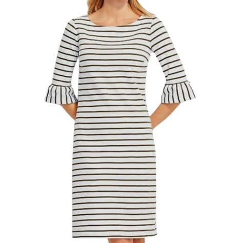 Talbots Striped Sheath Dress Womens Xs