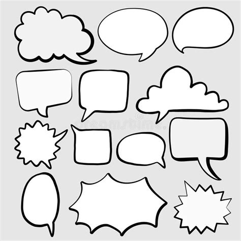 Big Set Of Speech Bubbles Retro Empty Comic Bubbles Stickers Vector Illustration Stock