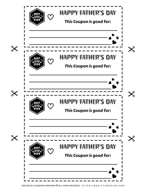 Father S Day Crafts Father S Day Coupon Book Part Off