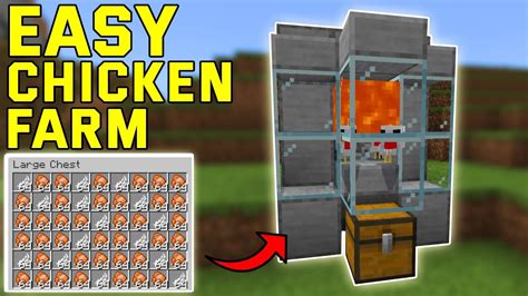 Easy Automatic Chicken Farm In Minecraft 1 21 Bedrock Mcpe Ps4 Xbox Youtube