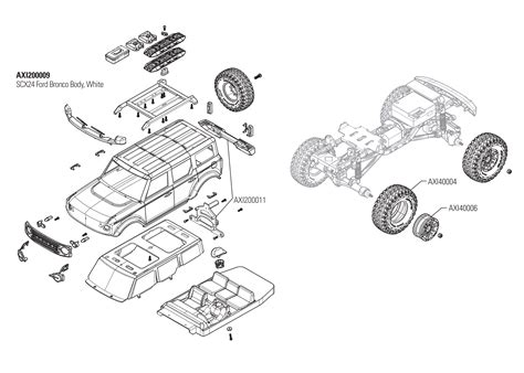 Exploded View Scx24 Ford Bronco 2021 124 4wd Rtr Body Astra