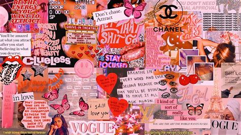 Collage Computer Collage Computer Background On Bat Pink Collage Laptop Hd Wallpaper Pxfuel