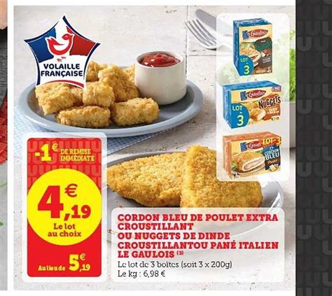 Promo Cordon Bleu De Poulet Extra Croustillant Ou Nuggets De Dinde