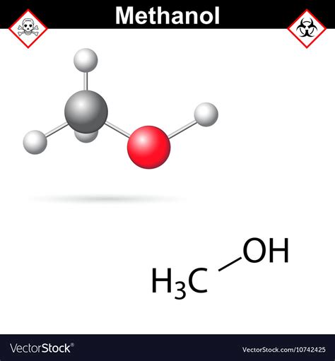 Methanol Molecule Structure Royalty Free Vector Image