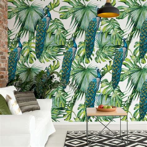 Fototapete Tapete Modern Tropical Pattern Bei Europosters