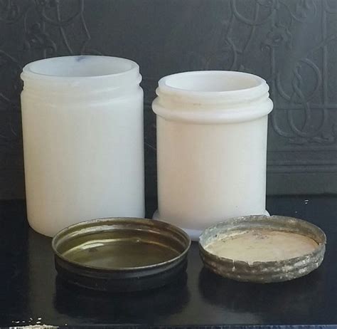 Vintage Milk Glass Cold Cream Jars With Original Lids Anchor Hocking