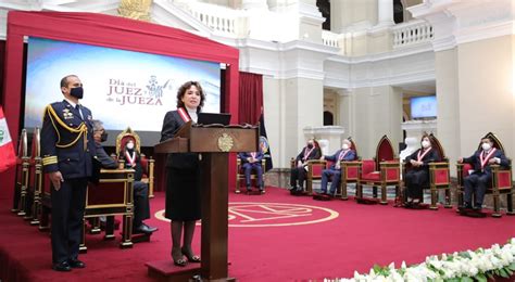 Durante Ceremonia Del Día Del Juez Y Jueza La Presidenta Del Poder Judicial Elvia Barrios